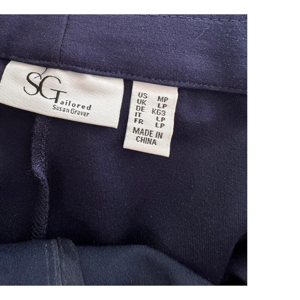 Susan Graver Tailored Navy Blue Medium Petite MP Pants Rayon Nylon Spandex - Picture 3 of 10